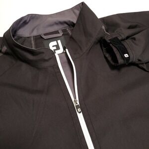 FootJoy Mens Medium Sport Windshirt 1/4 Zip Long Sleeve Pullover Golf Black